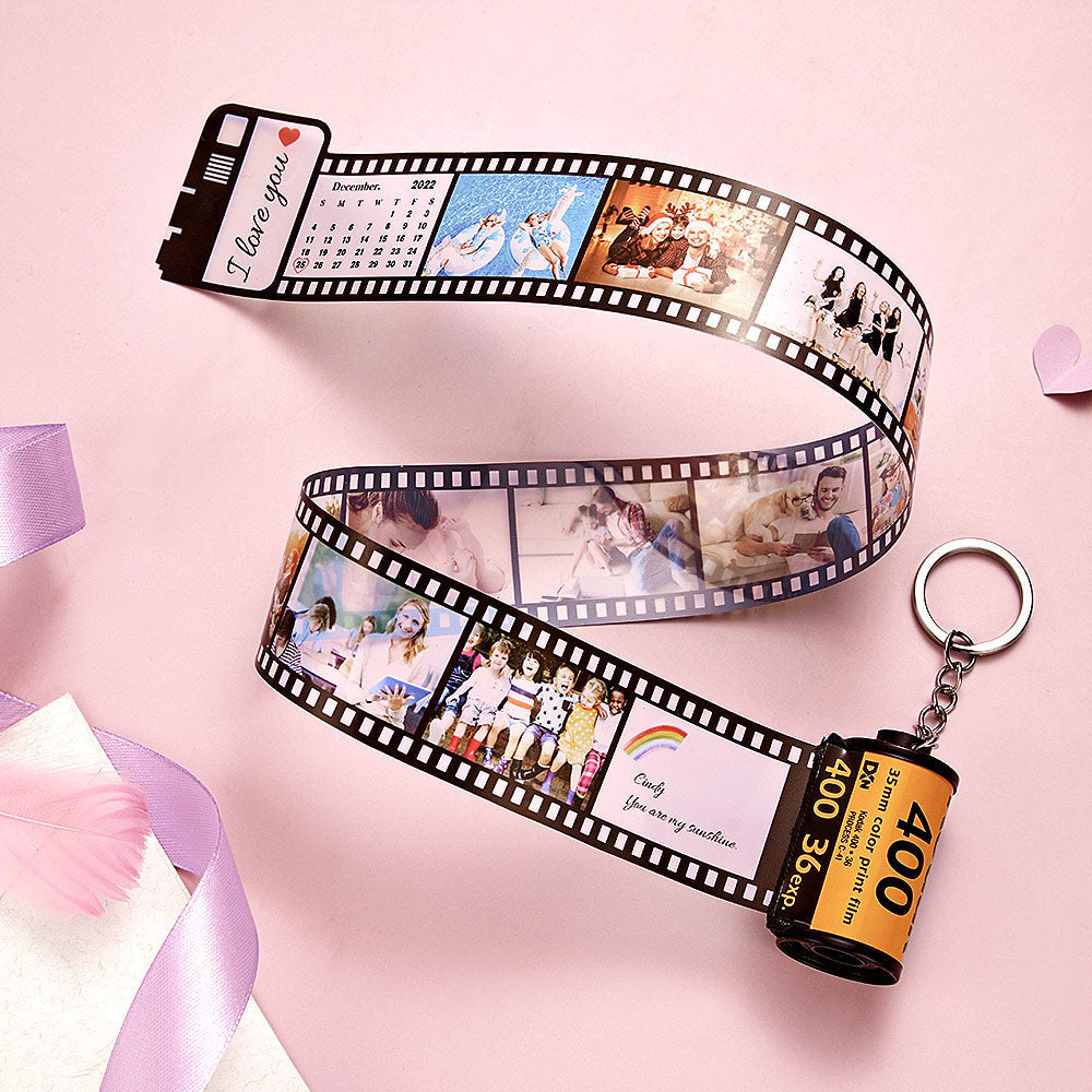 litzzy Personalized Camera Roll Keychain Custom Date and Text Photo Keychain Keychain   