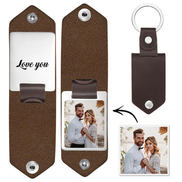 litzzy Personalized Leather Key Ring Custom Photo Keychain Keychain 3*4CM  