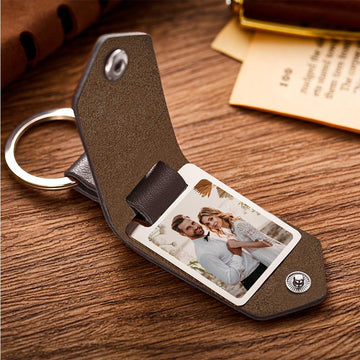 litzzy Personalized Leather Key Ring Custom Photo Keychain Keychain   