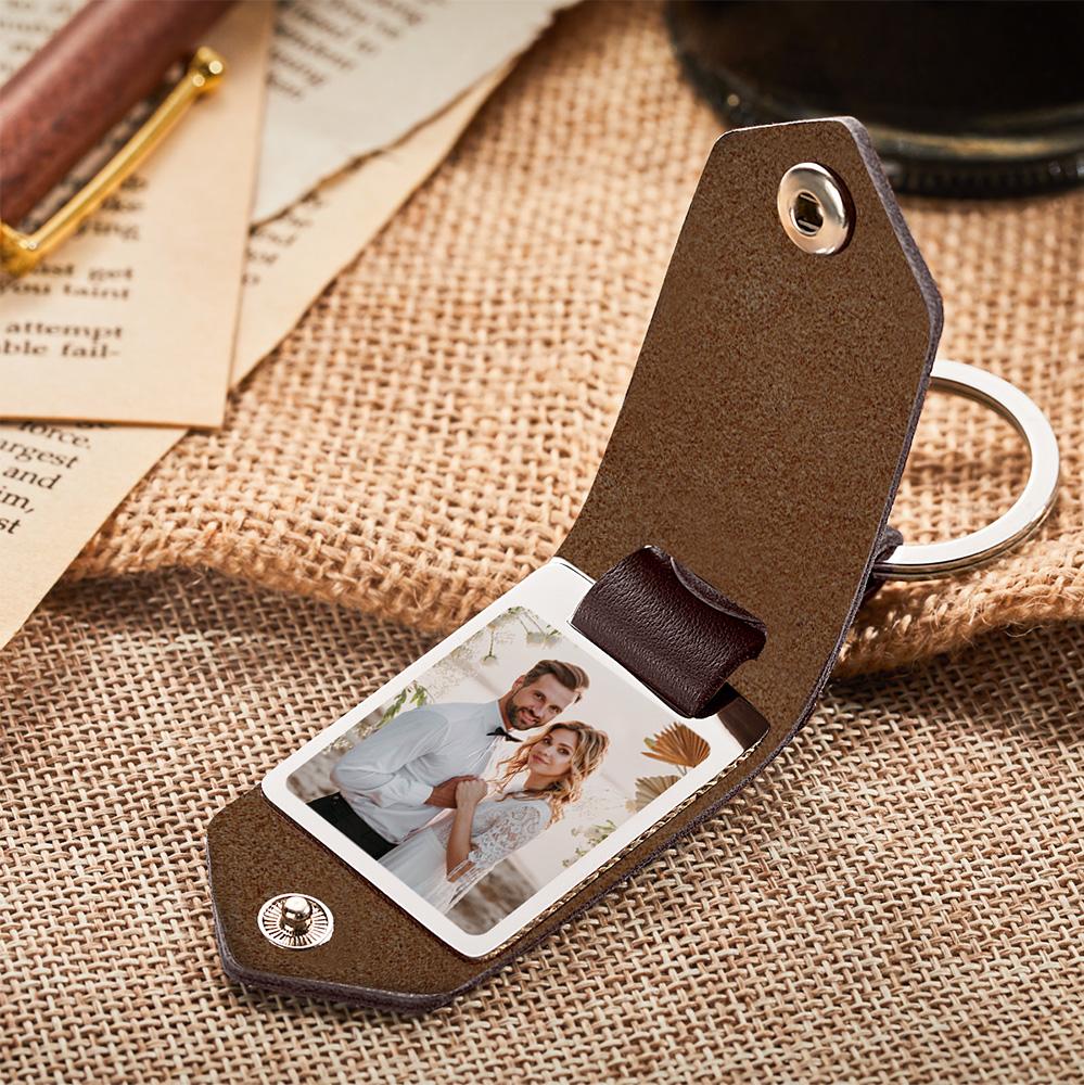 litzzy Personalized Leather Key Ring Custom Photo Keychain Keychain   