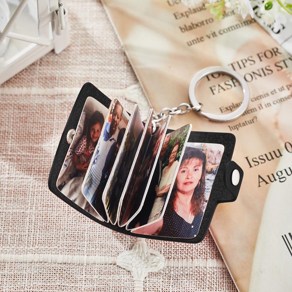 litzzy Custom Leather Keychain Personalized Photo Album Keyring Keychain   