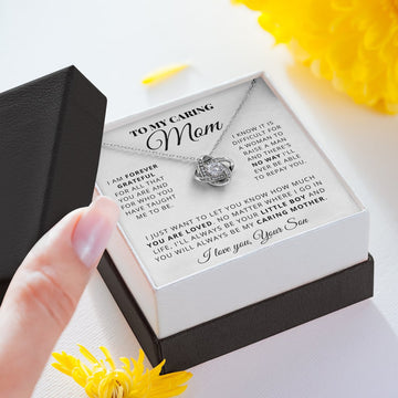 litzzy Litzzy Love Knot Necklace To My Caring Mum, I just want to let you know how much you are loved, Gift for Mom From Son, Mom Jewelry Jewelry Standard Box  