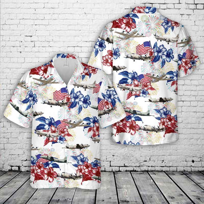 litzzy S Navy Lockheed P-3 Orion Hawaiian Shirt, Short Sleeve Hawaiian shirt for men - Aloha shirt Hawaiian Hawaii Shirt For Summer Hawaii Shirt S  