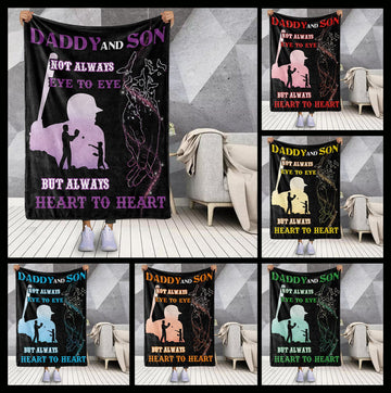 litzzy Baseball Daddy And Son Fleece Blanket - Laci071220 Quilt Blanket   