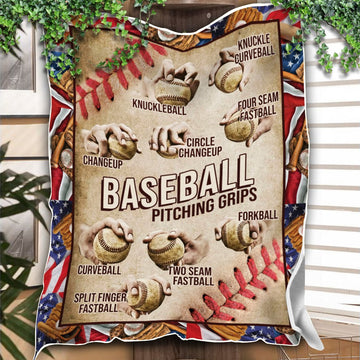 litzzy Baseball Pitching Fleece Blanket - Latg2711201 Quilt Blanket 60x80  