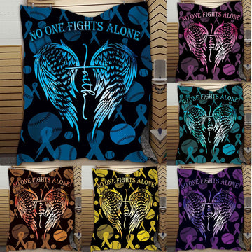 litzzy No One Fights Alone Ball Fleece Blanket - Lath3011203 Quilt Blanket   