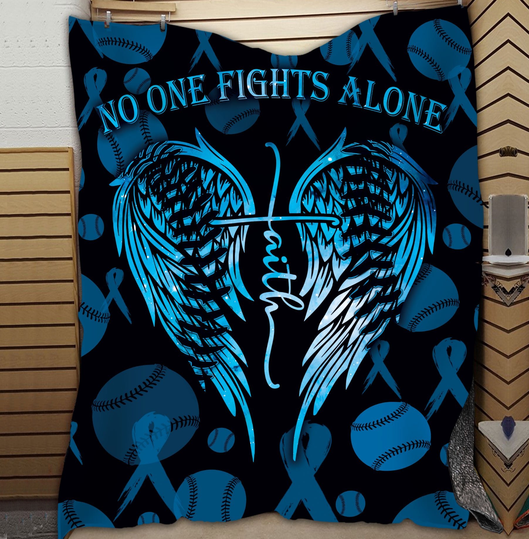 litzzy No One Fights Alone Ball Fleece Blanket - Lath3011203 Quilt Blanket   