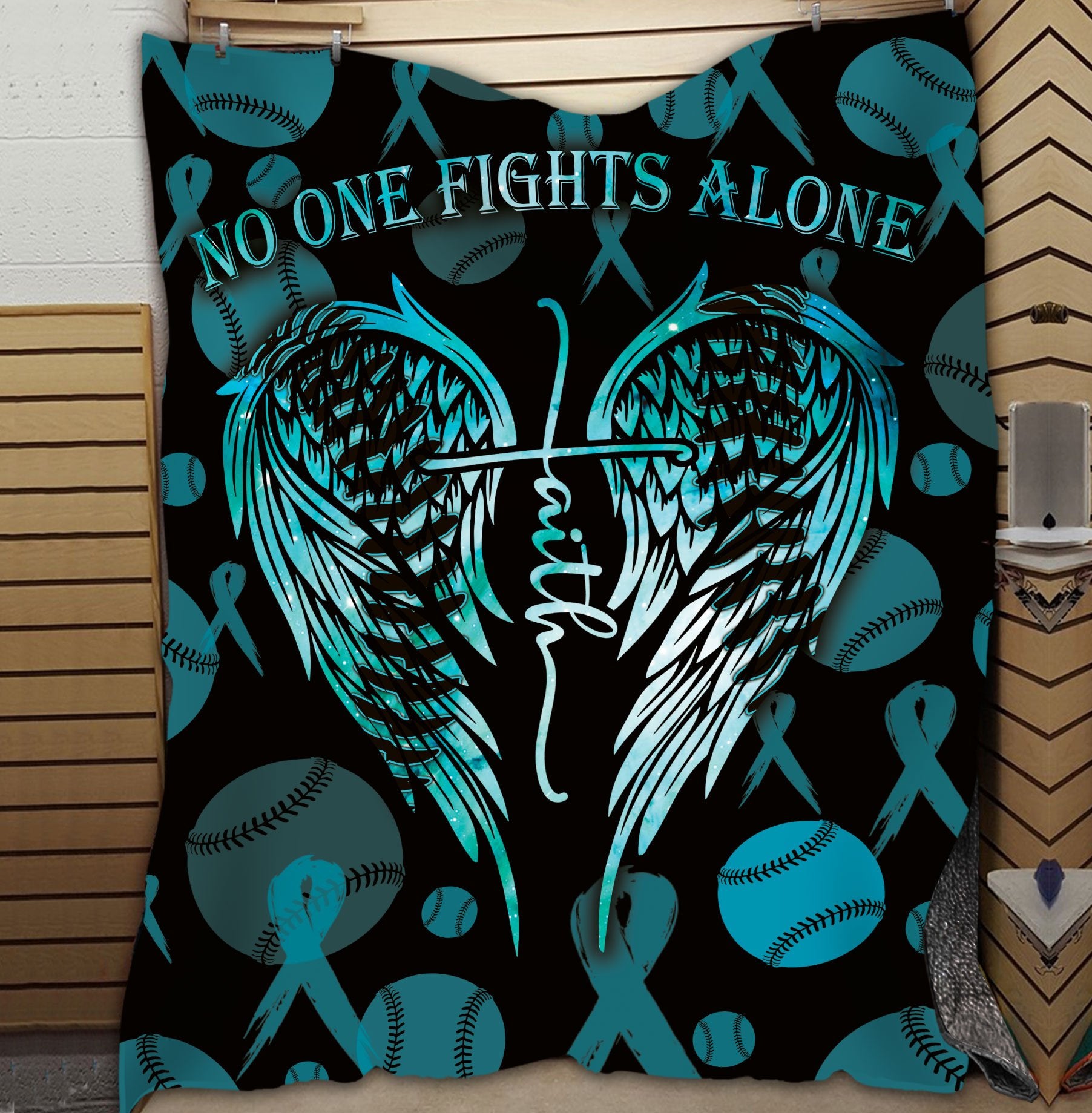 litzzy No One Fights Alone Ball Fleece Blanket - Lath3011203 Quilt Blanket   