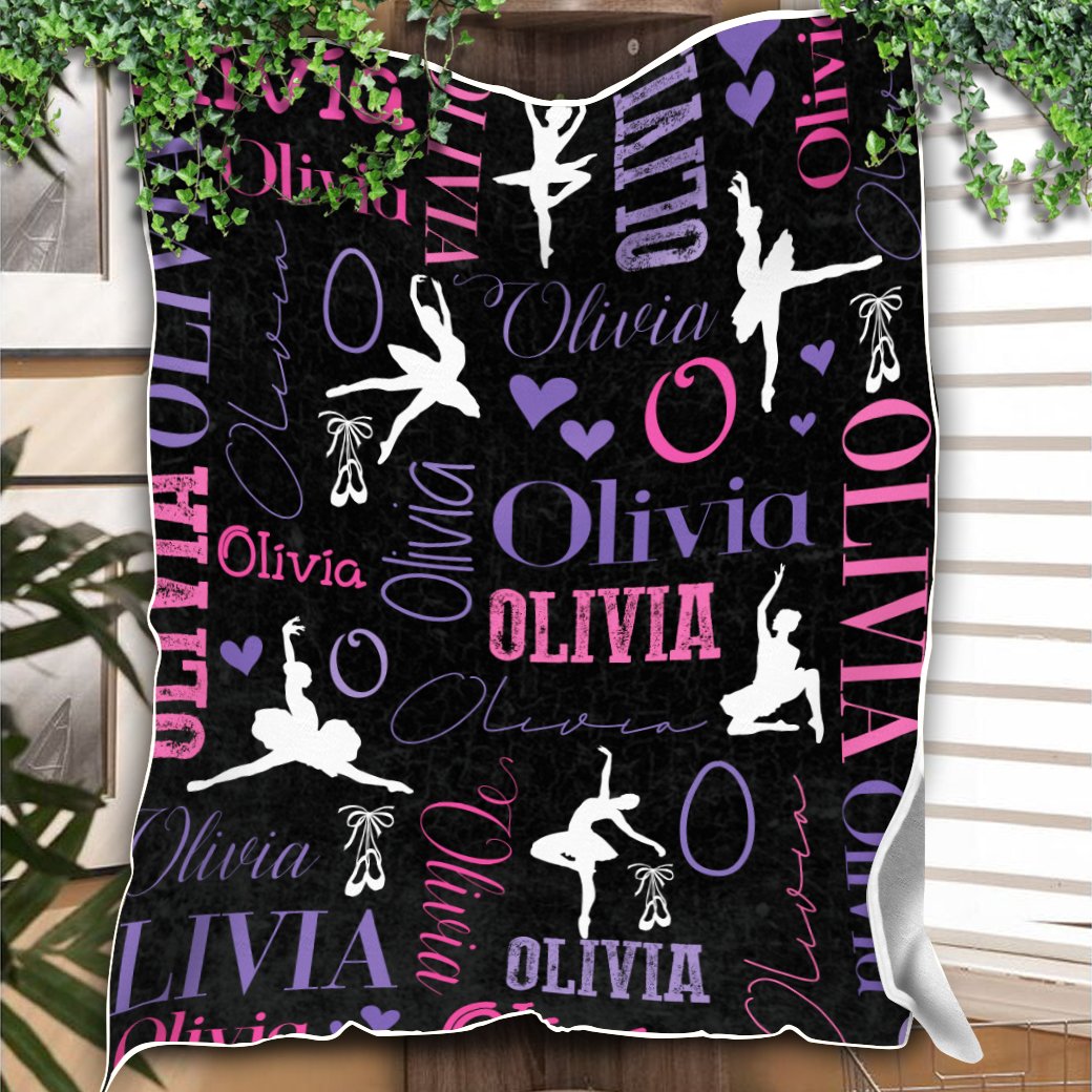 litzzy Personalized Ballet Dance Fleece Blanket - Latg0112201 Quilt Blanket 7 50 X 60 