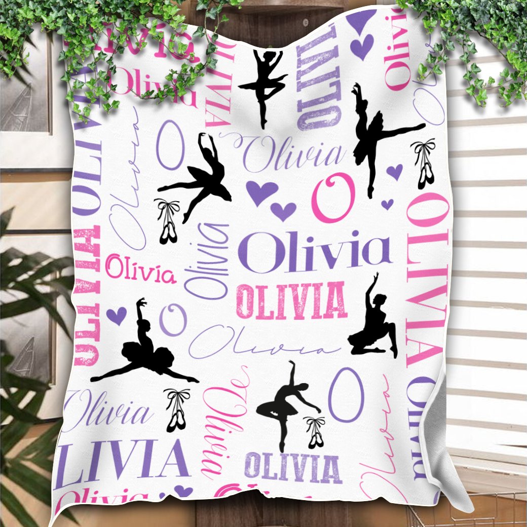 litzzy Personalized Ballet Dance Fleece Blanket - Latg0112201 Quilt Blanket 8 50 X 60 