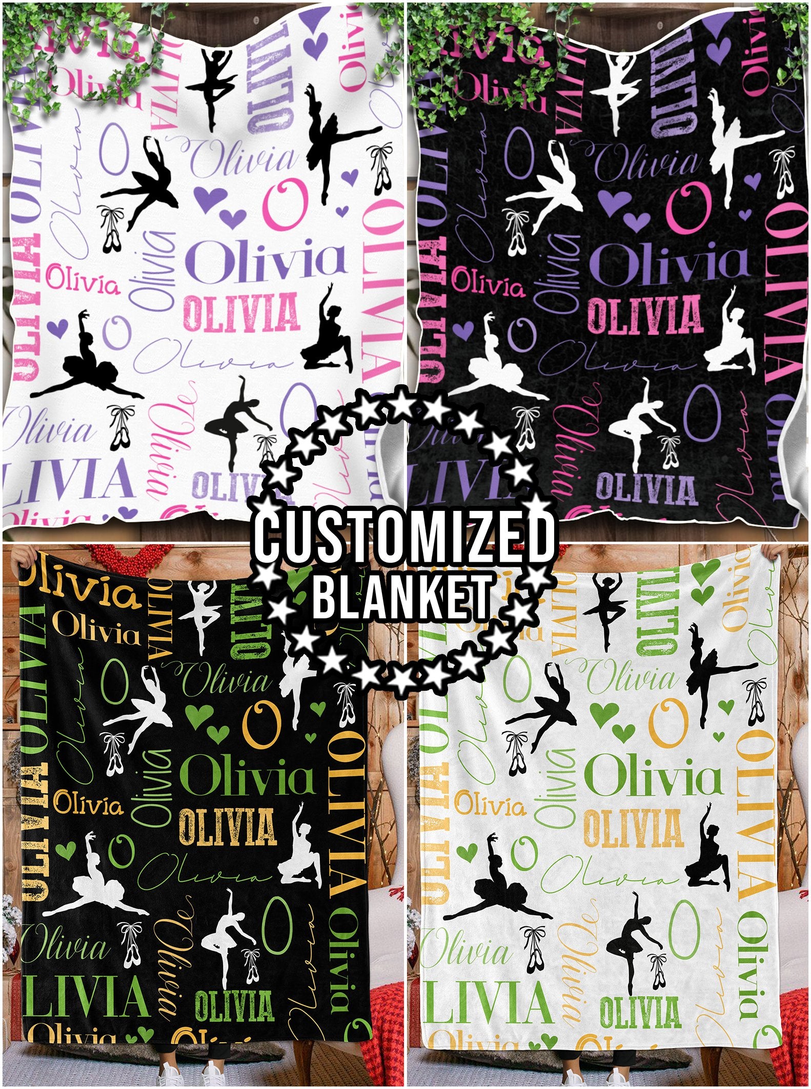 litzzy Personalized Ballet Dance Fleece Blanket - Latg0112201 Quilt Blanket   