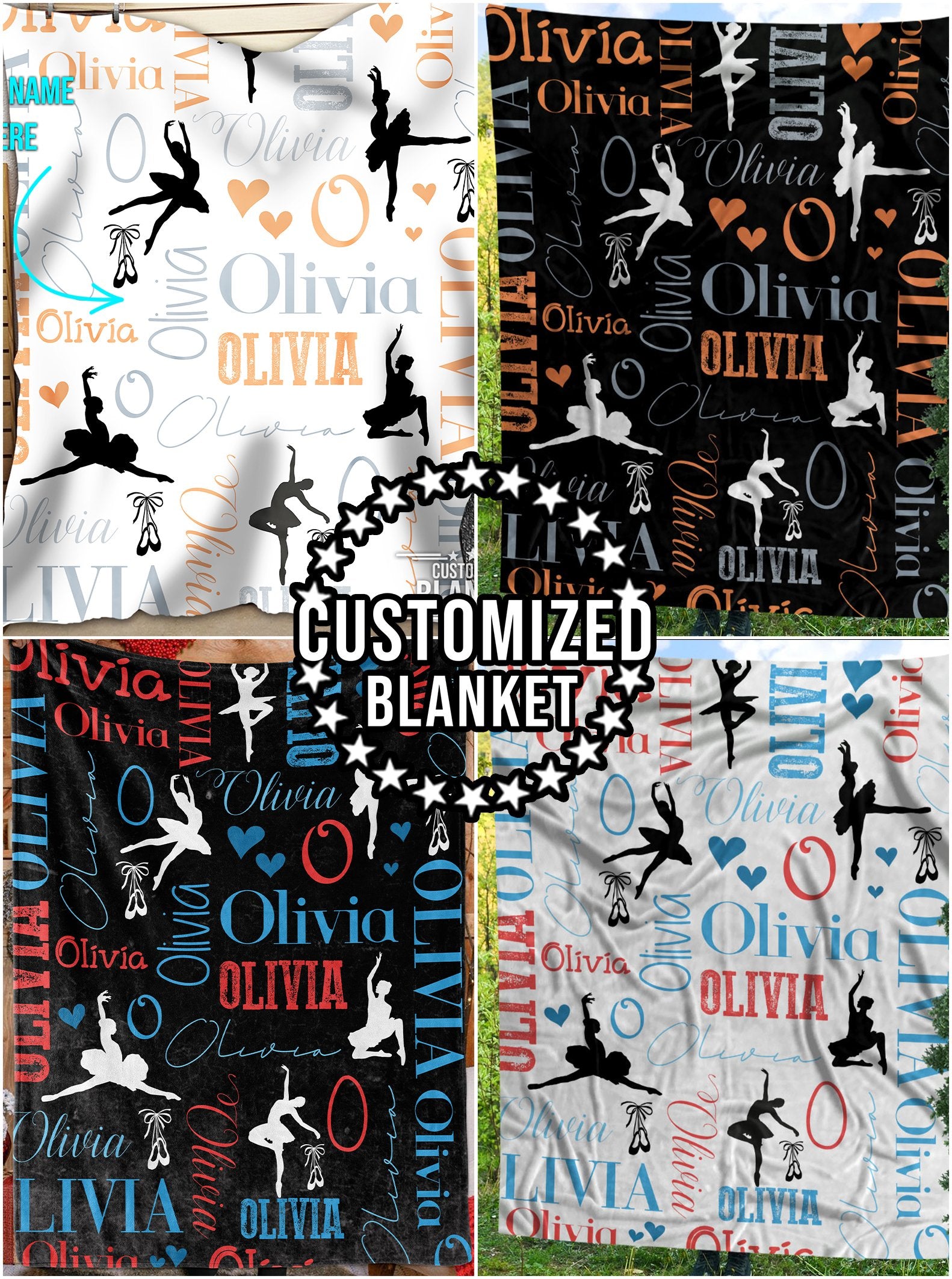 litzzy Personalized Ballet Dance Fleece Blanket - Latg0112201 Quilt Blanket   