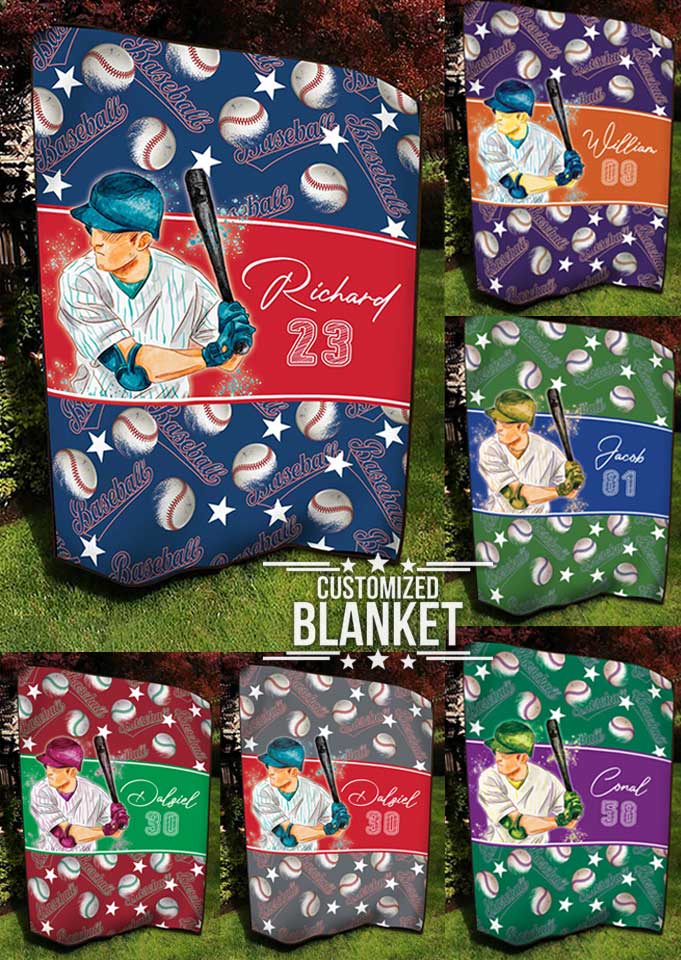 litzzy Personalized Baseball Balls Fleece Blanket - Lath2611202 Quilt Blanket CUSTOM COLOR 50 X 60 
