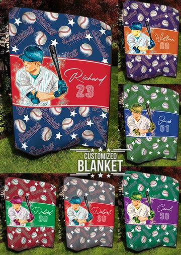 litzzy Personalized Baseball Balls Fleece Blanket - Lath2611202 Quilt Blanket CUSTOM COLOR 50 X 60 