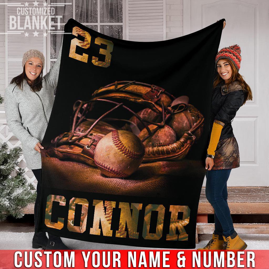 litzzy Personalized Baseball Darkness Fleece Blanket - Tlnb0911202Ki Quilt Blanket 50x60  
