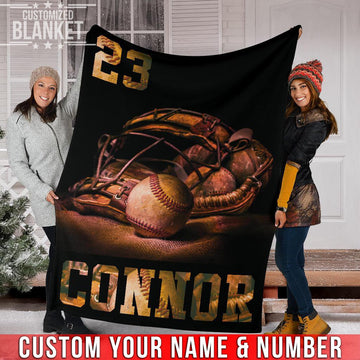 litzzy Personalized Baseball Darkness Fleece Blanket - Tlnb0911202Ki Quilt Blanket 50x60  
