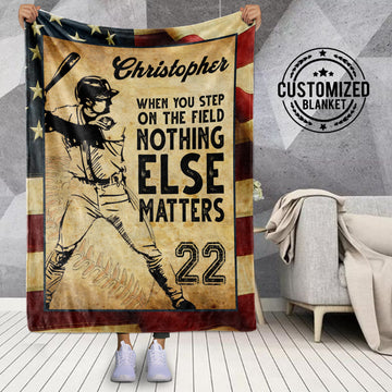 litzzy Personalized Baseball When You Step Fleece Blanket - Laci2611202 Quilt Blanket 50x60  