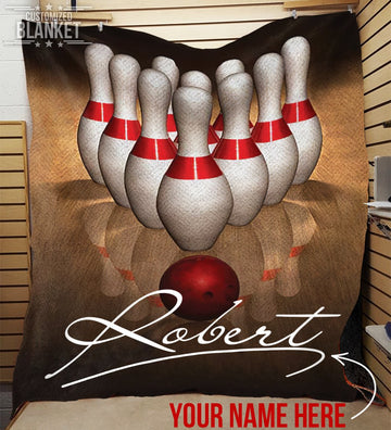 litzzy Personalized Bowling Vintage Fleece Blanket - Ty0611201 Quilt Blanket 60x80  