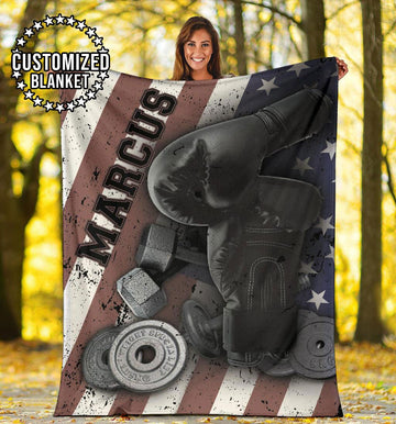 litzzy Personalized Boxing Fleece Blanket - Lath1711203 Quilt Blanket 50x60  