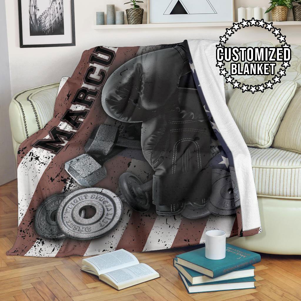 litzzy Personalized Boxing Fleece Blanket - Lath1711203 Quilt Blanket 60x80  