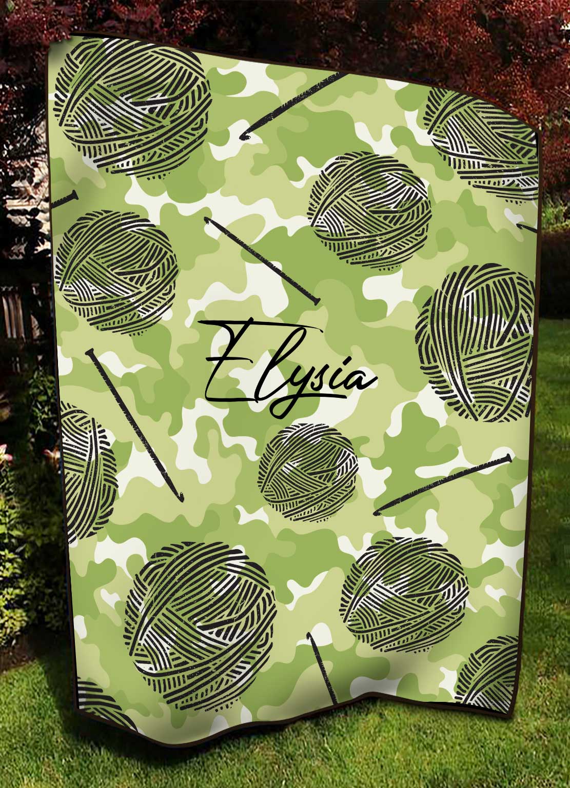 litzzy Personalized Crochet Fleece Blanket - Lath2711202 Quilt Blanket GREEN 50 X 60 