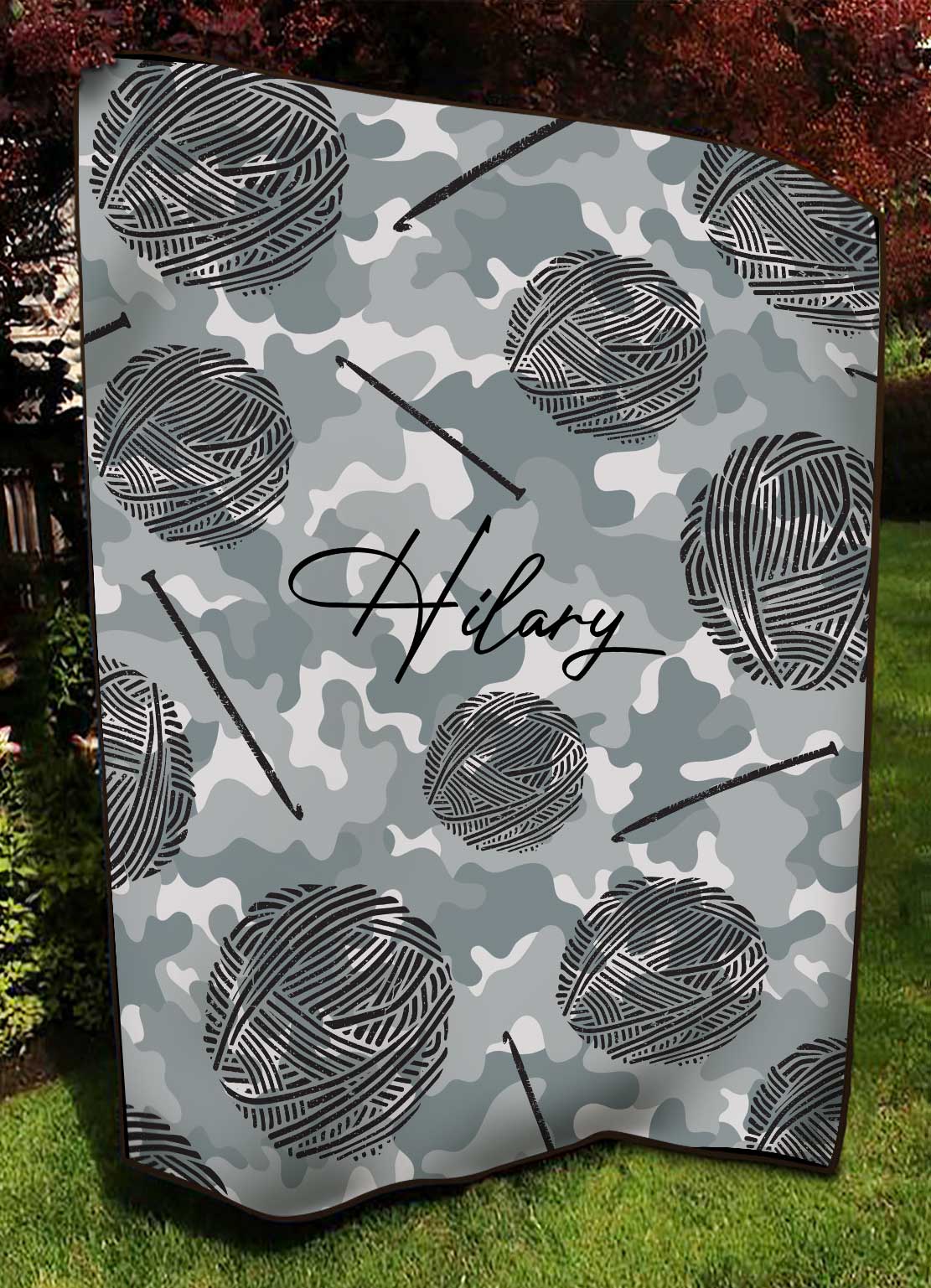litzzy Personalized Crochet Fleece Blanket - Lath2711202 Quilt Blanket SILVER 50 X 60 