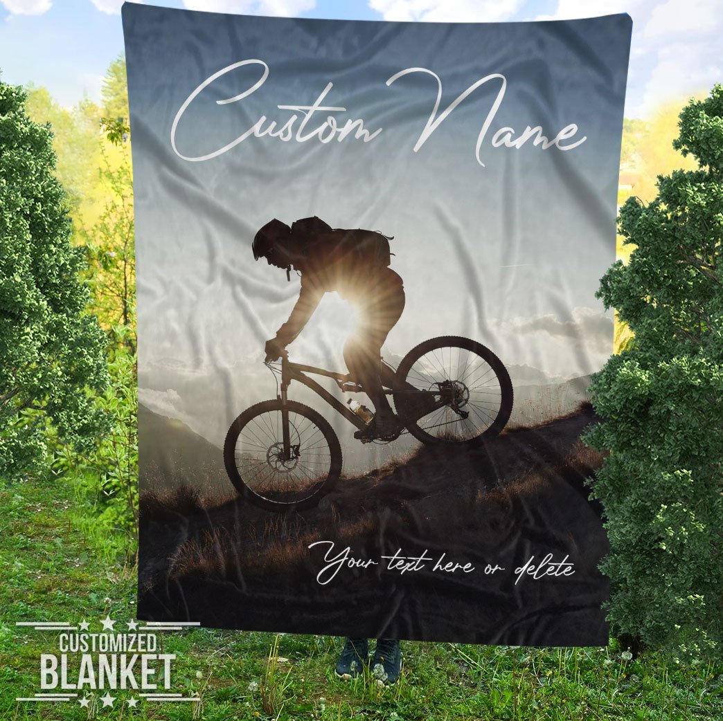 litzzy Personalized Cycling Fleece Blanket - Lath0212203 Quilt Blanket 50x60  