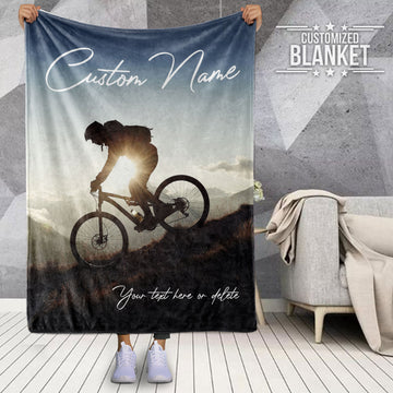 litzzy Personalized Cycling Fleece Blanket - Lath0212203 Quilt Blanket 60x80  