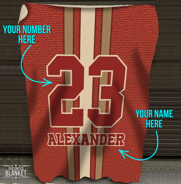 litzzy Personalized Football Leather Fleece Blanket - Tlty2811201 Quilt Blanket 60x80  