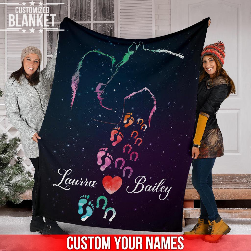 litzzy Personalized Horse Fleece Blanket - Tlnb1611201 Quilt Blanket 50x60  