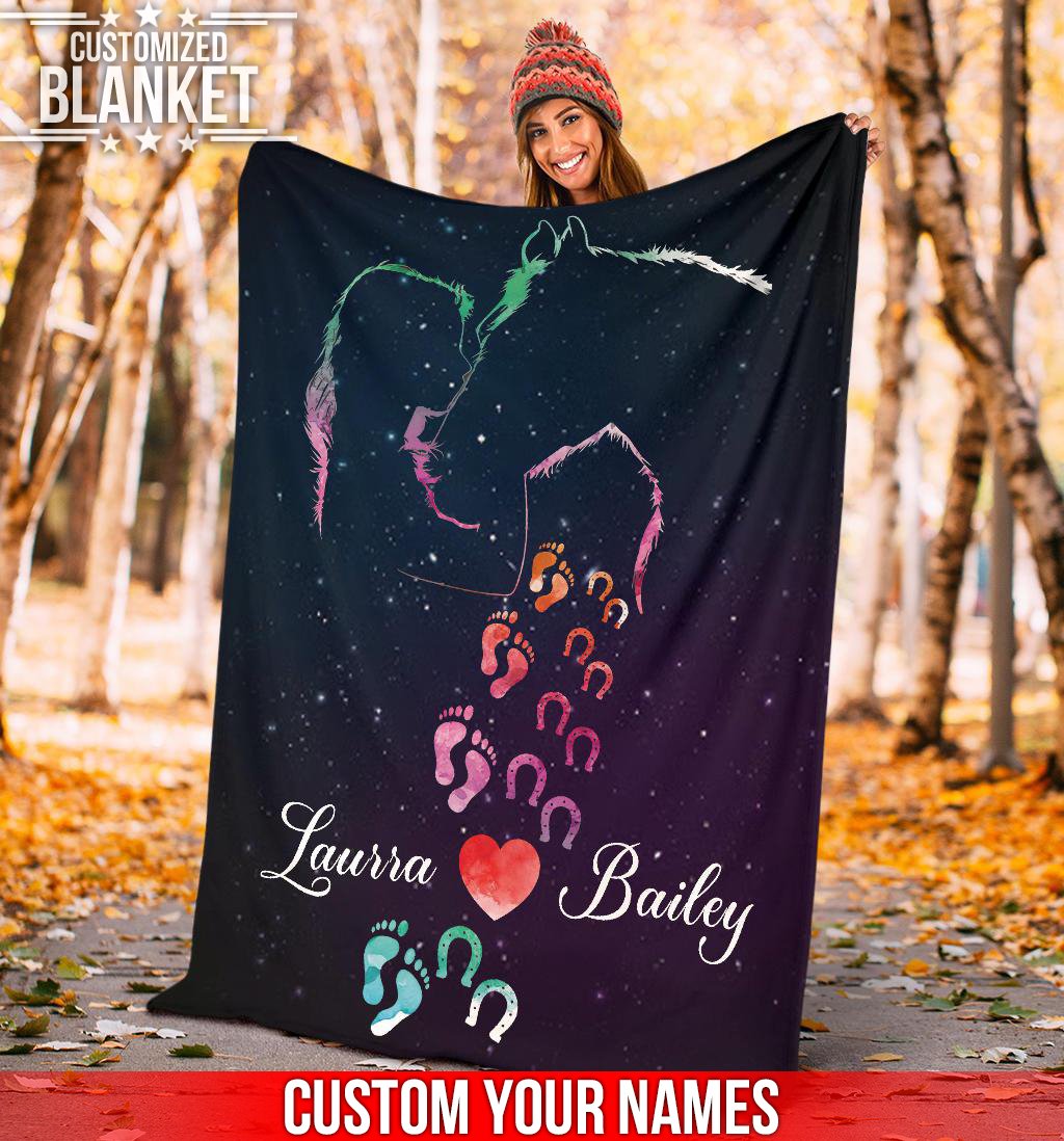 litzzy Personalized Horse Fleece Blanket - Tlnb1611201 Quilt Blanket 60x80  