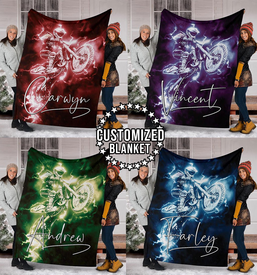 litzzy Personalized Motorcycle Fleece Blanket - Lath1311204 Quilt Blanket CUSTOM COLOR 60 X 80 
