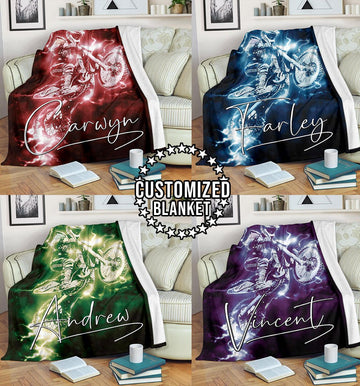 litzzy Personalized Motorcycle Fleece Blanket - Lath1311204 Quilt Blanket CUSTOM COLOR 50 X 60 