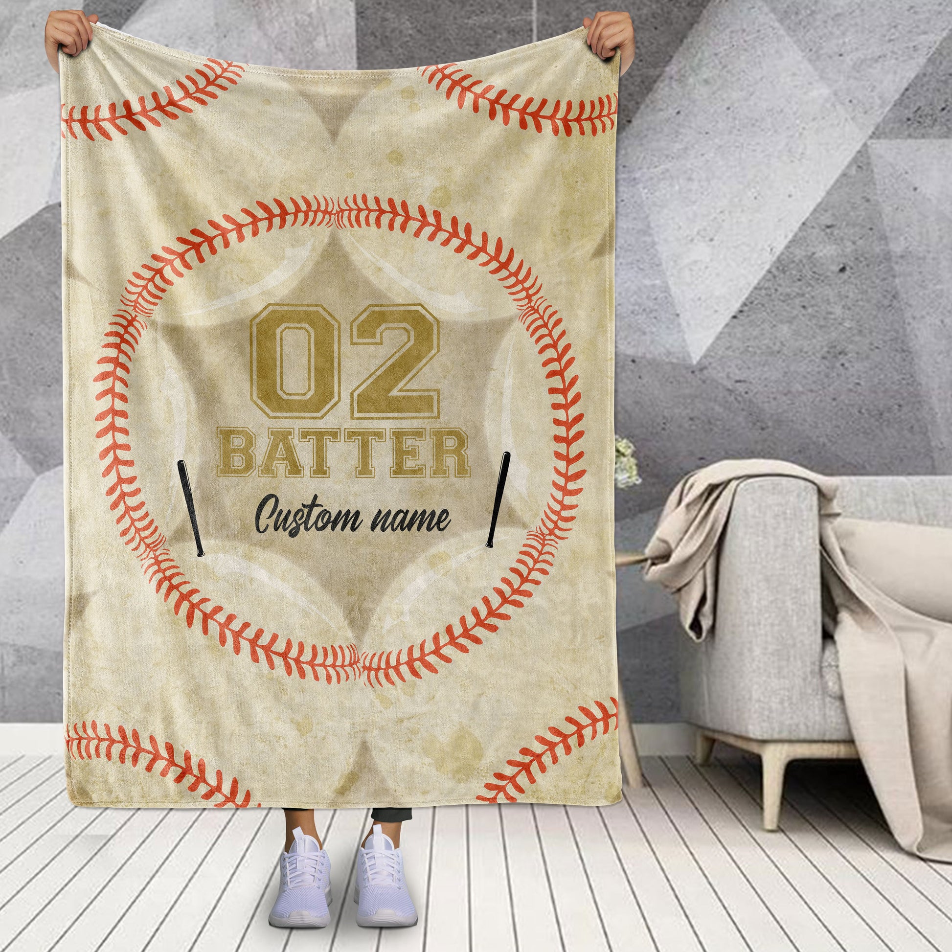 litzzy Personalized Position Baseball Fleece Blanket - Lath0712201 Quilt Blanket BATTER 50 X 60 