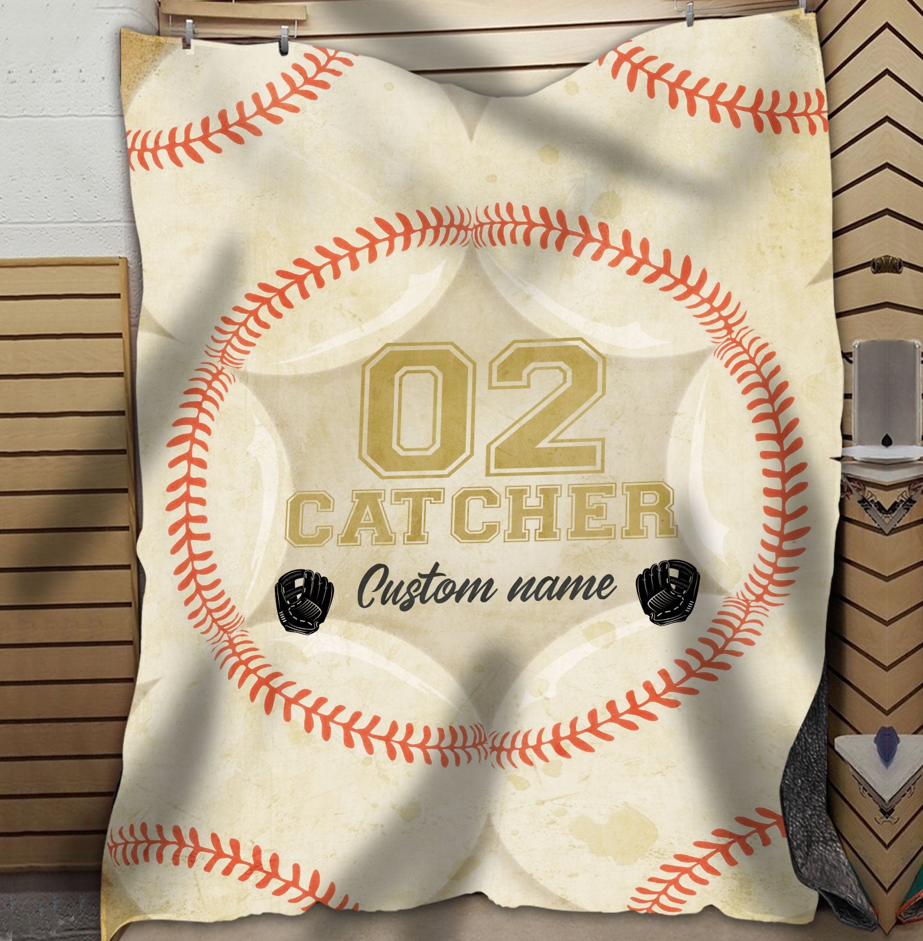 litzzy Personalized Position Baseball Fleece Blanket - Lath0712201 Quilt Blanket   