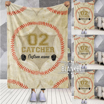 litzzy Personalized Position Baseball Fleece Blanket - Lath0712201 Quilt Blanket   