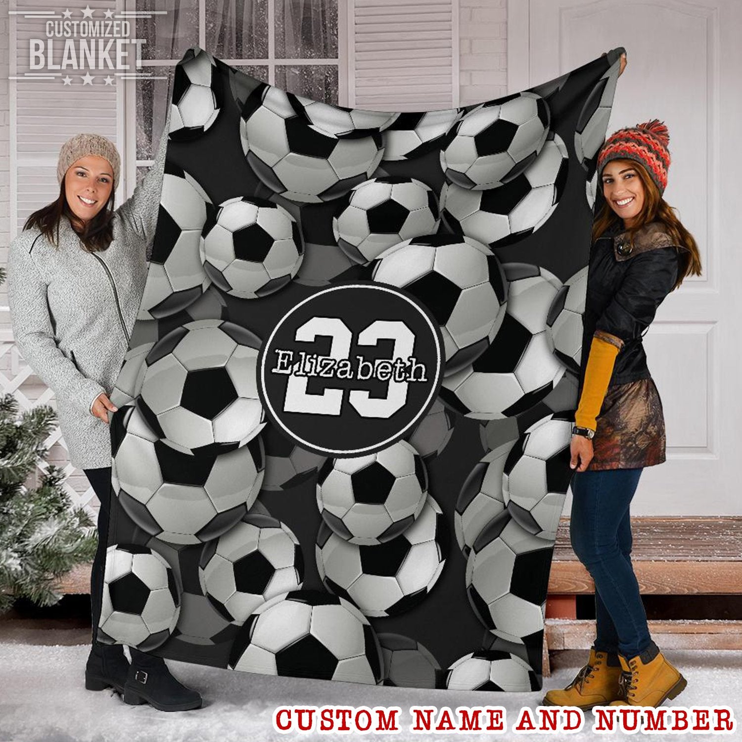 litzzy Personalized Soccer 3D Balls Fleece Blankets - Tlty1311201 Quilt Blanket 60x80  