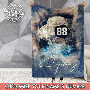 litzzy Personalized Soccer Abstract Fleece Blanket - Tltm3011201 Quilt Blanket 60x80  