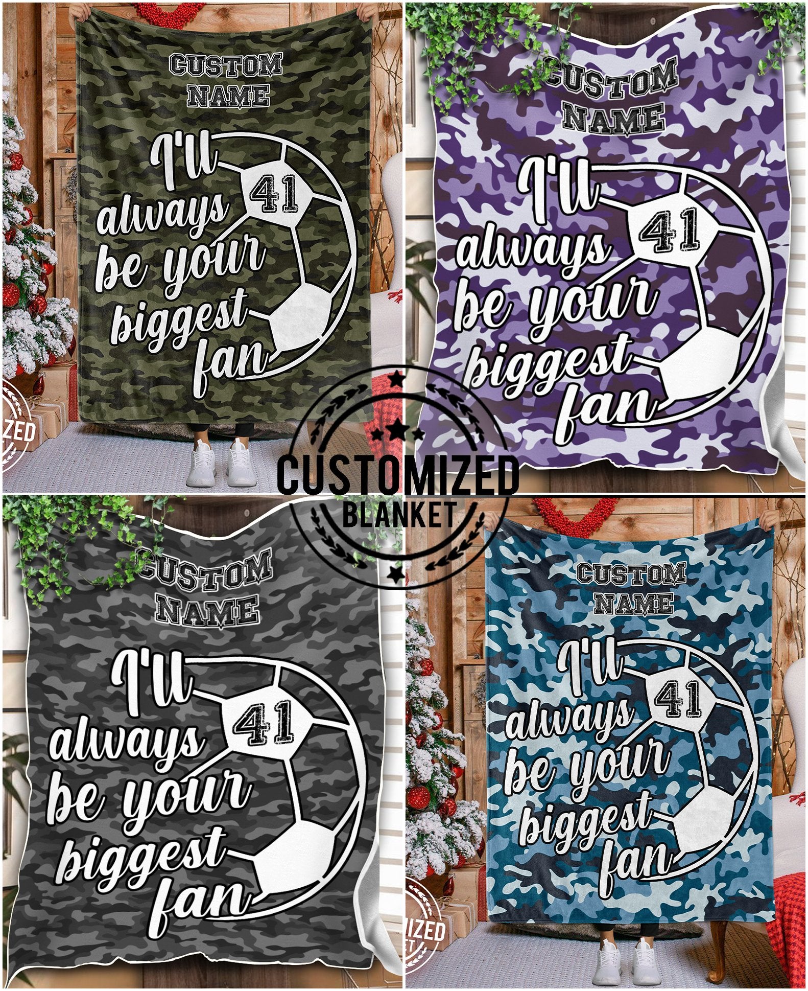 litzzy Personalized Soccer Biggest Fan Fleece Blanket - Latg0212203 Quilt Blanket CUSTOM COLOR 50 X 60 