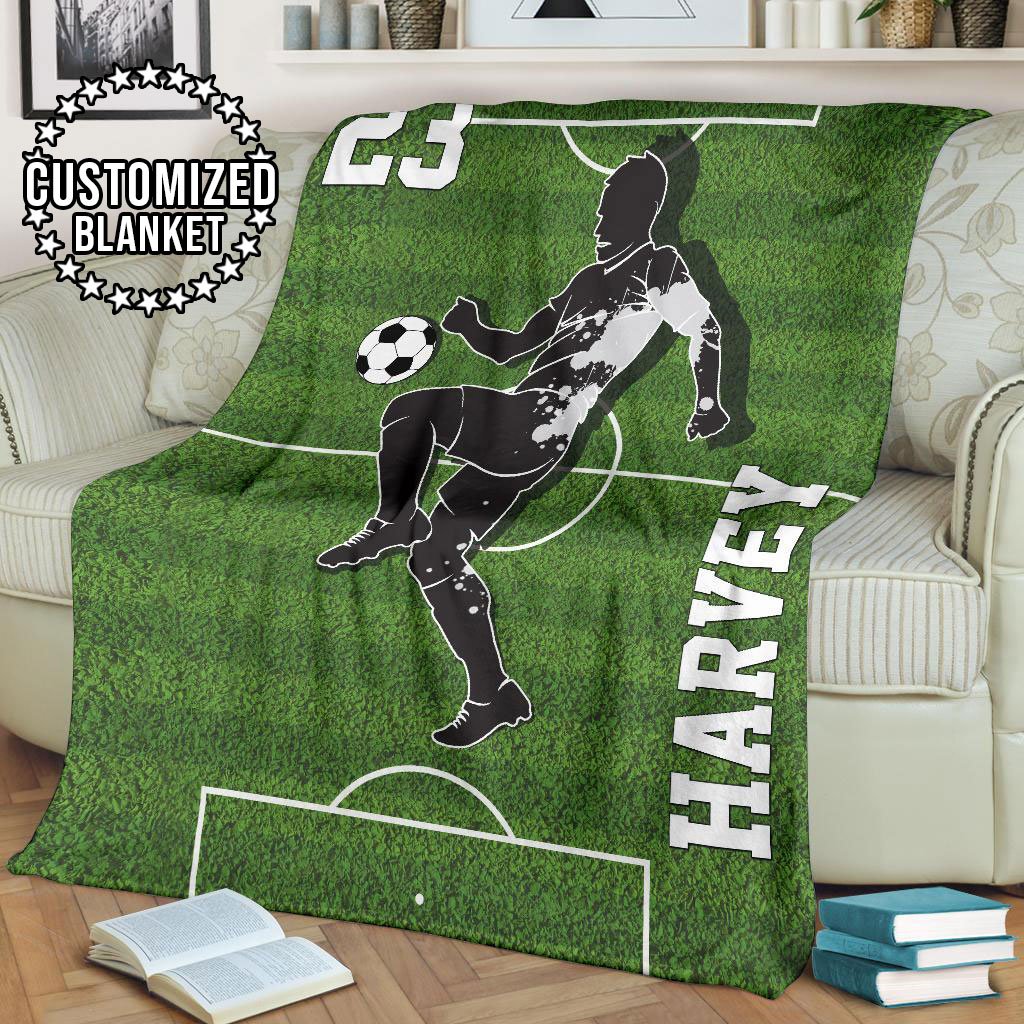 litzzy Personalized Soccer Fleece Blanket - Lath1311203Ki Quilt Blanket 50x60  