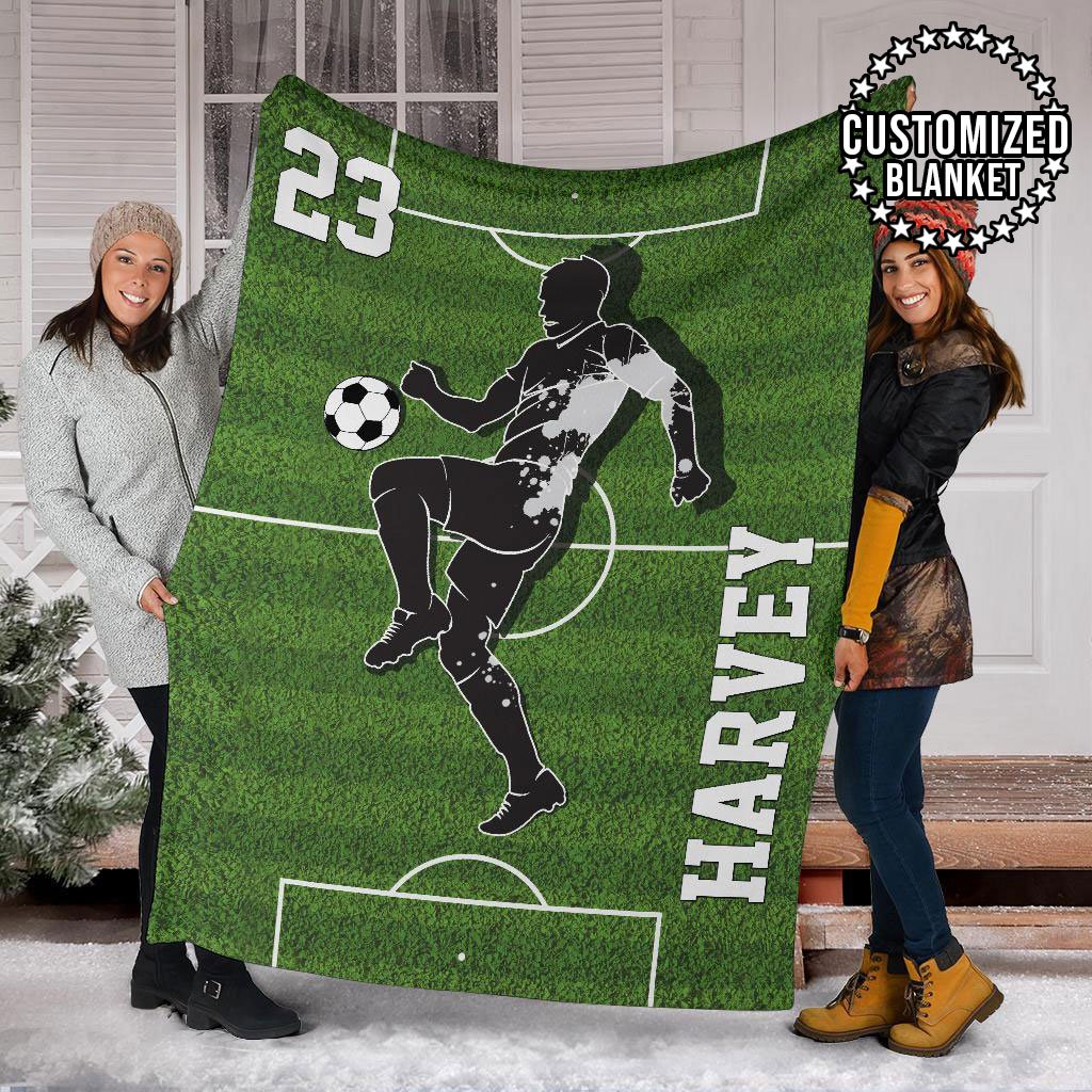 litzzy Personalized Soccer Fleece Blanket - Lath1311203Ki Quilt Blanket 60x80  