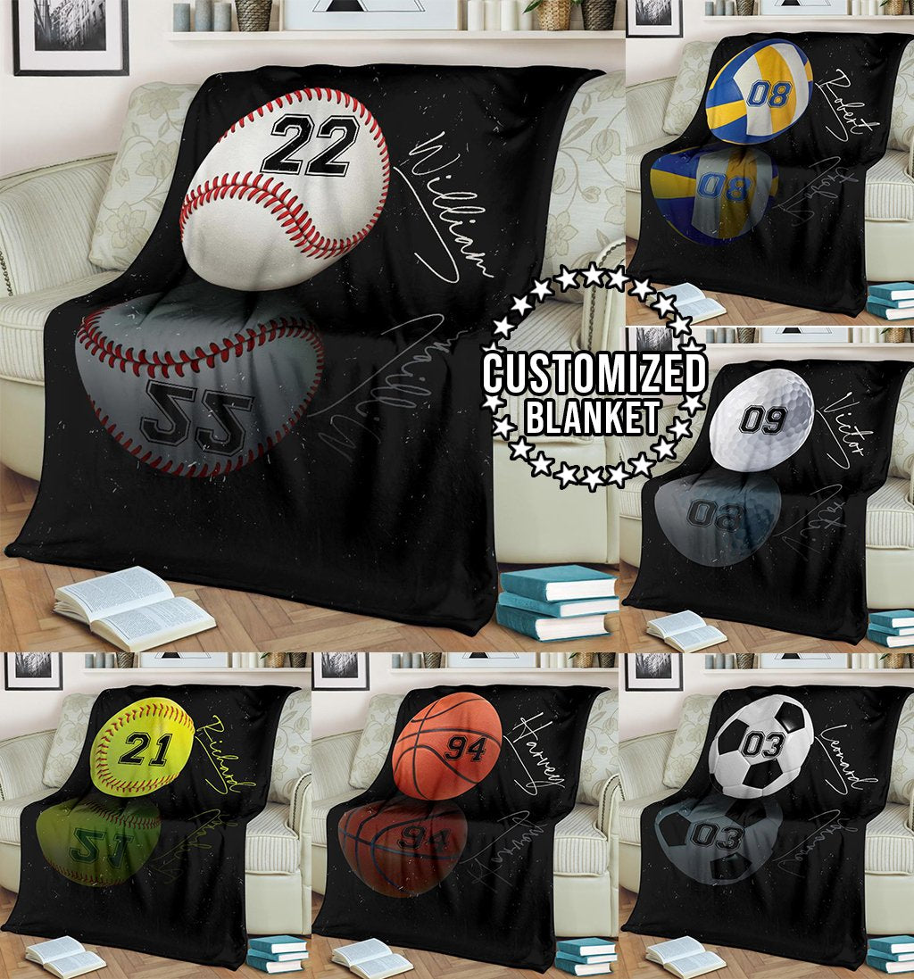 litzzy Personalized Sport Reflection Fleece Blanket - Lath1611201 Quilt Blanket   