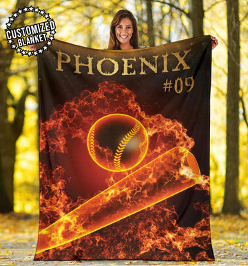 litzzy Personalized Fire Ball Fleece Blanket - Lath2311204 Quilt Blanket 50x60  
