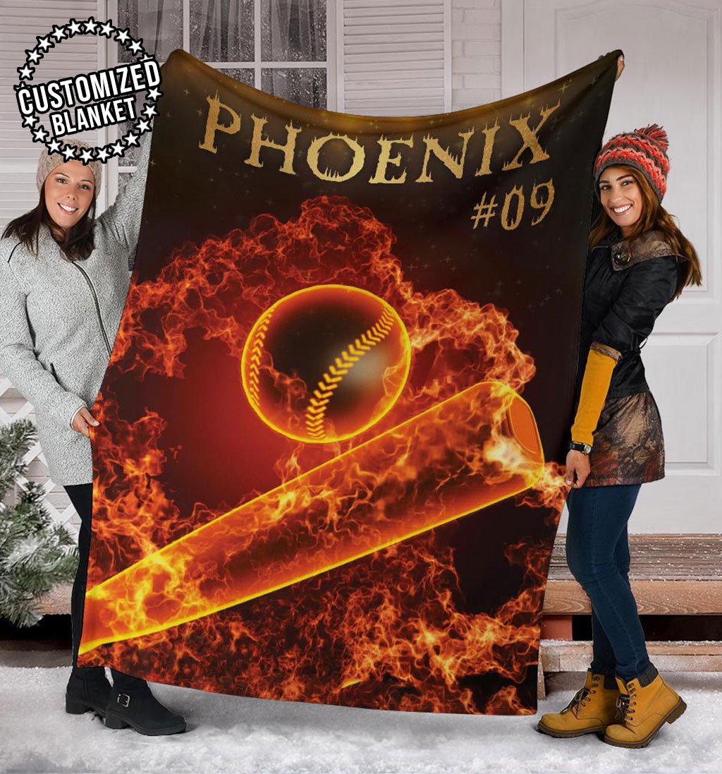 litzzy Personalized Fire Ball Fleece Blanket - Lath2311204 Quilt Blanket 60x80  