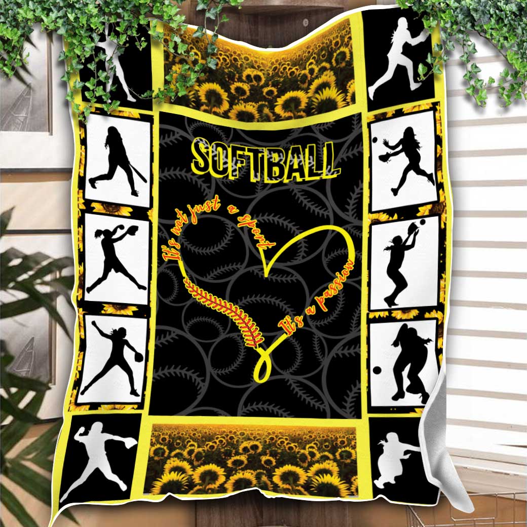 litzzy Softball It'S A Passion Fleece Blanket - Latg3011201 Quilt Blanket 60x80  