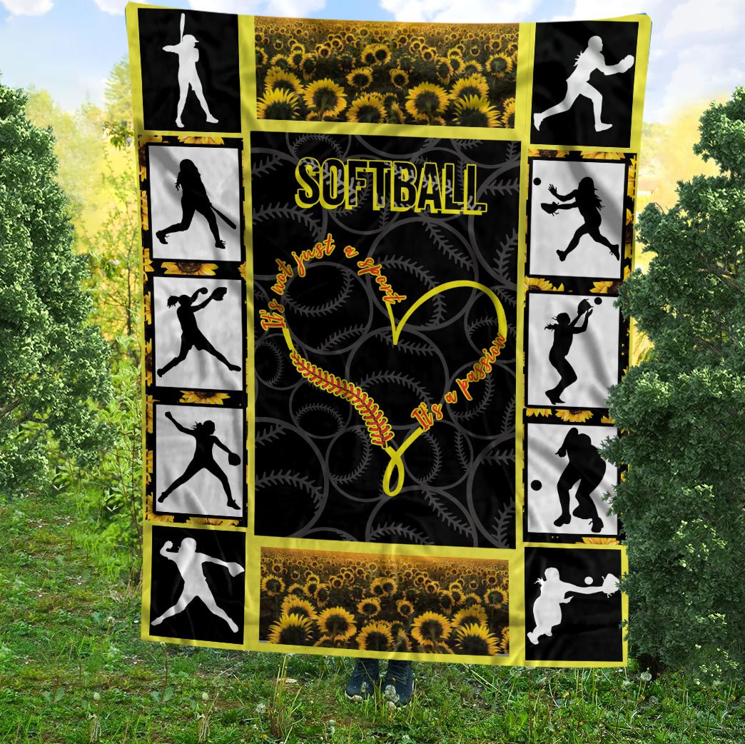 litzzy Softball It'S A Passion Fleece Blanket - Latg3011201 Quilt Blanket 50x60  