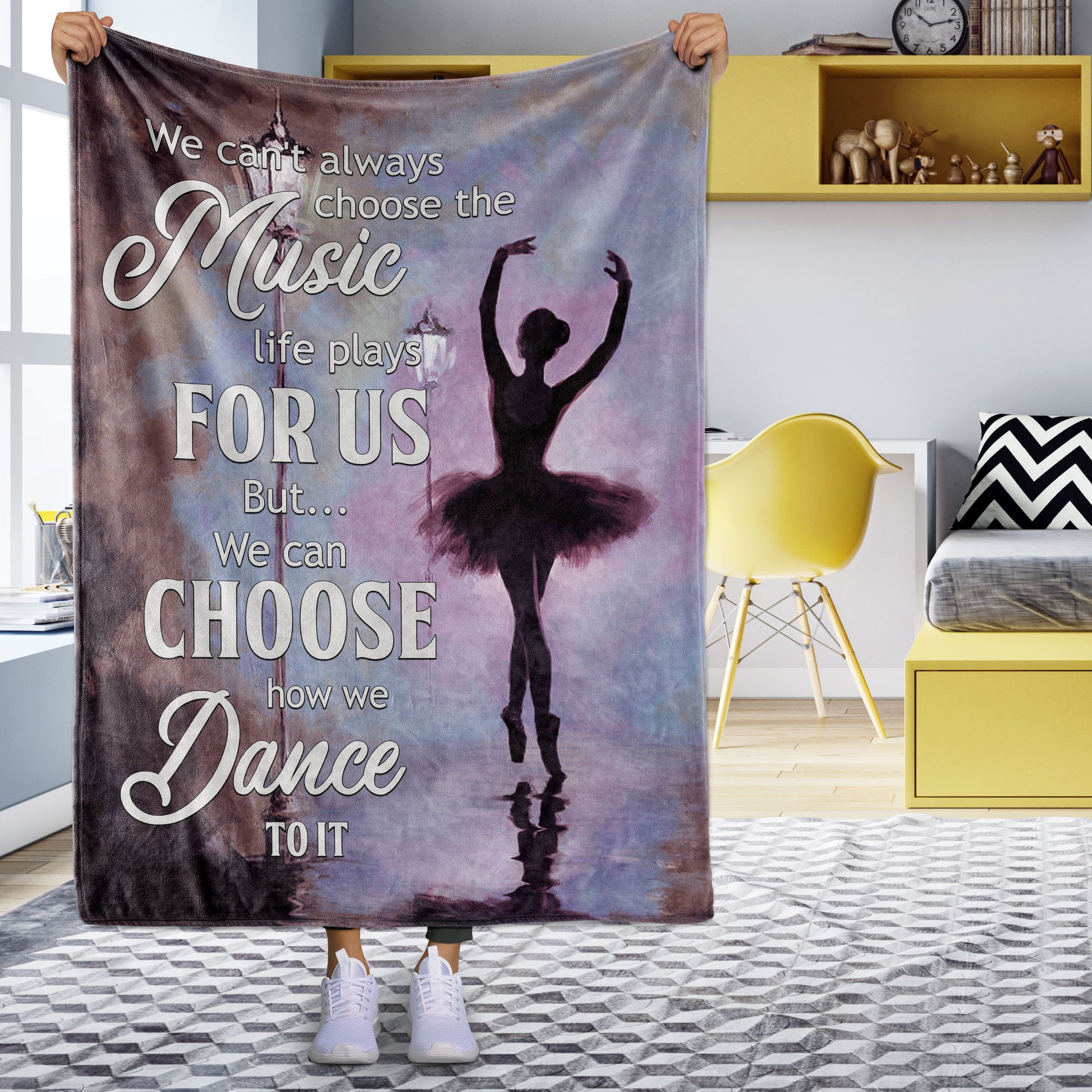 litzzy We Can'T Always Choose The Music Fleece Blanket - Lath3011202 Quilt Blanket ABSTRACT COLOR 50 X 60 