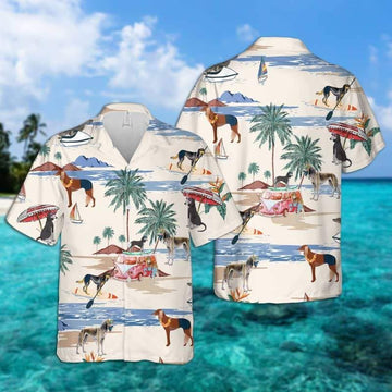 litzzy Saluki Summer Beach Hawaiian Shirt, dog beach Short Sleeve Hawaiian Shirt - Aloha shirt Hawaiian Hawaii Shirt For Summer Hawaii Shirt   