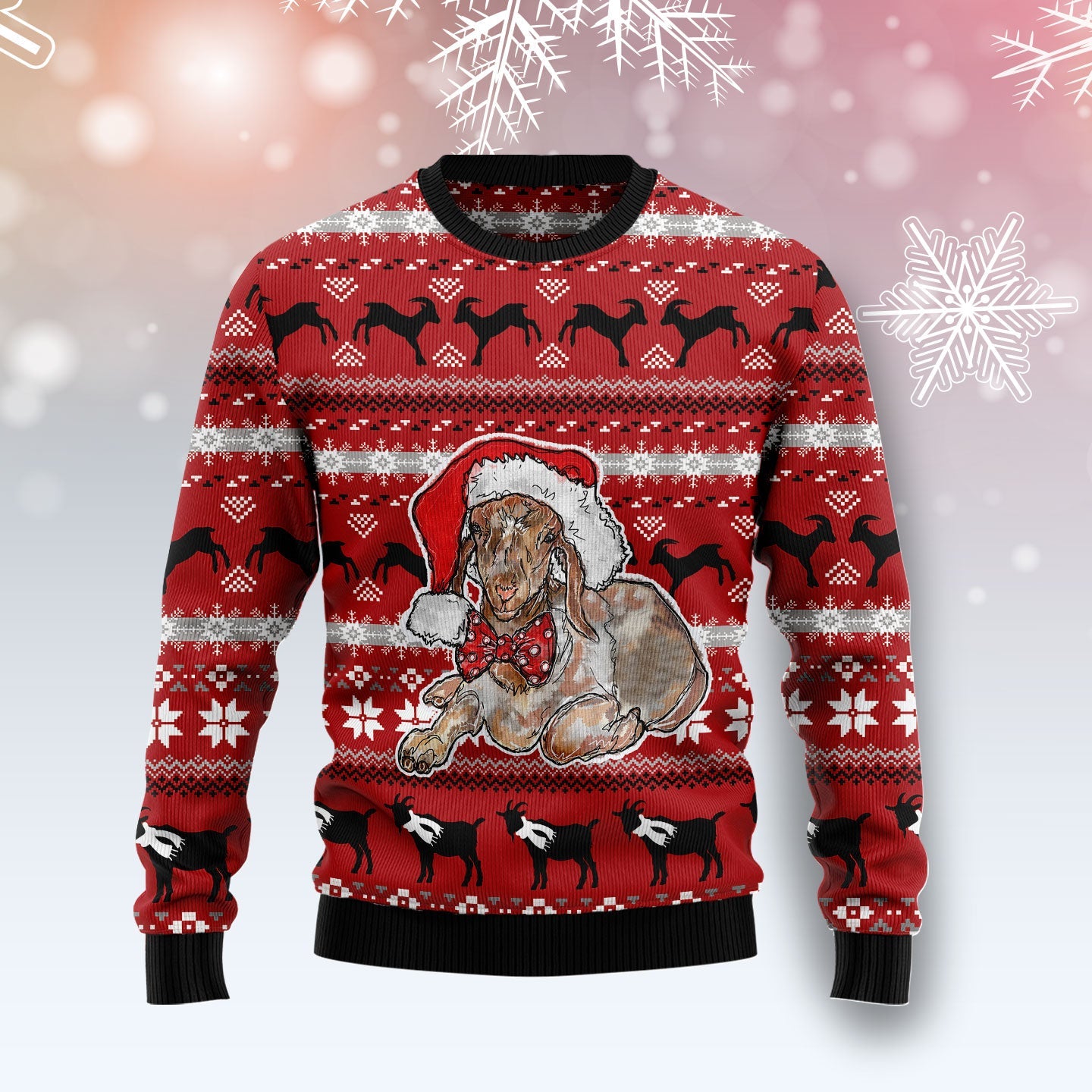litzzy Santa Goat G51014 - Ugly Christmas Sweater -  Best Gift For Christmas, Noel Malalan - Christmas Signature sweater   