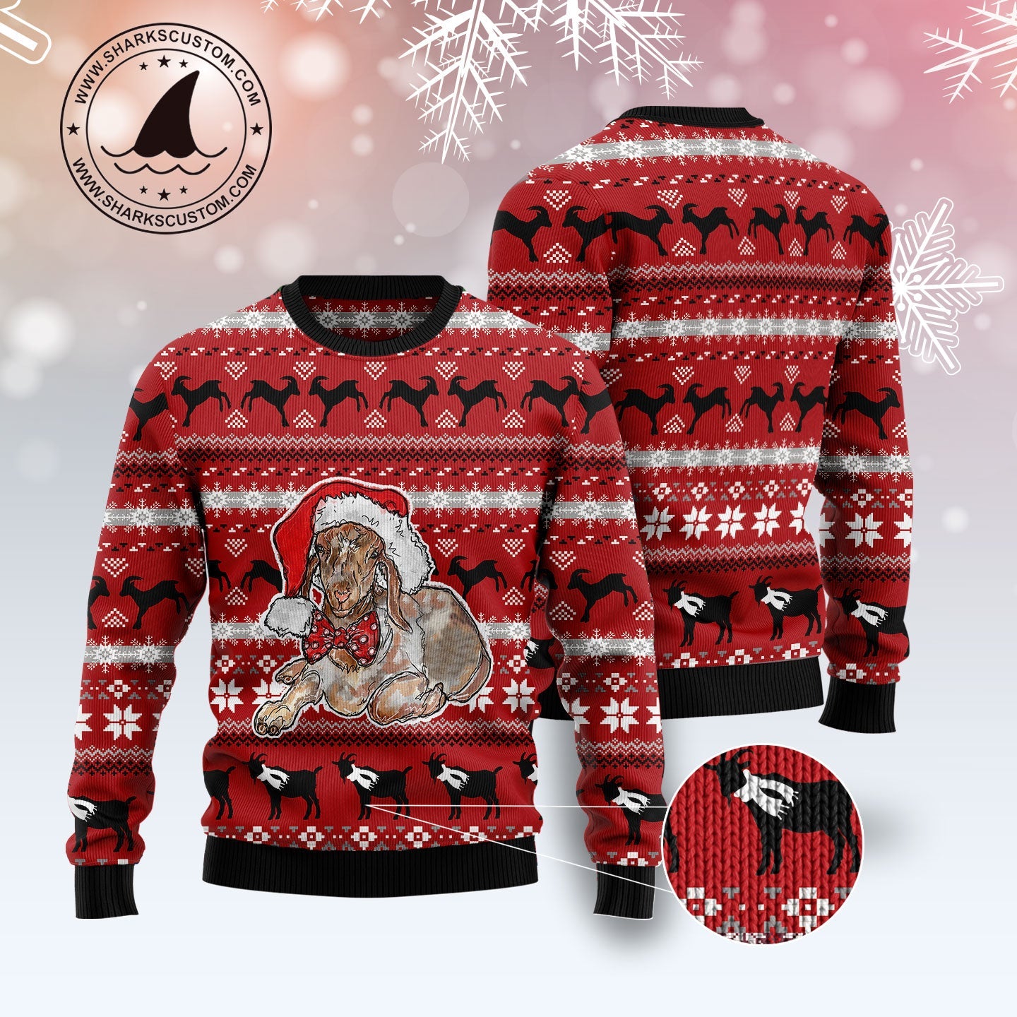 litzzy Santa Goat G51014 - Ugly Christmas Sweater -  Best Gift For Christmas, Noel Malalan - Christmas Signature sweater   